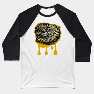Queen bee on the dripping honeycomb beekeeper Baseball T-Shirt
